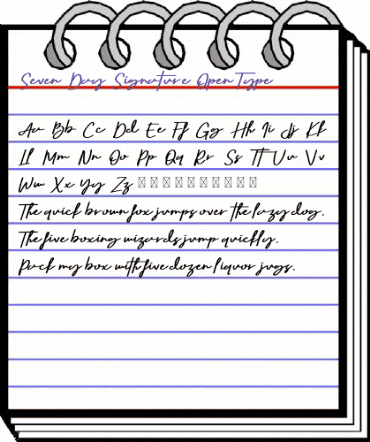 Seven Day Signature Regular animated font preview
