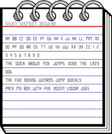 Seven Segment Regular animated font preview Seven Segment Regular animated font preview