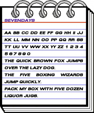 SevenDays Regular animated font preview SevenDays Regular animated font preview