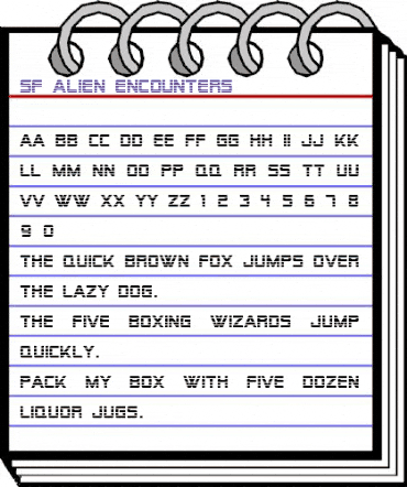 SF Alien Encounters Regular animated font preview