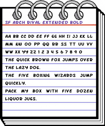 SF Arch Rival Extended Bold animated font preview SF Arch Rival Extended Bold animated font preview