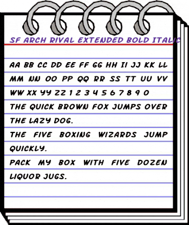 SF Arch Rival Extended Bold Italic animated font preview SF Arch Rival Extended Bold Italic animated font preview