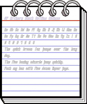 SF Archery Black Outline Oblique animated font preview SF Archery Black Outline Oblique animated font preview