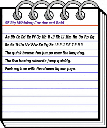 SF Big Whiskey Condensed Bold animated font preview