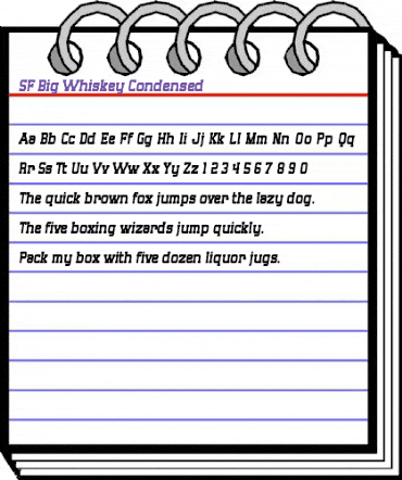 SF Big Whiskey Condensed Regular animated font preview