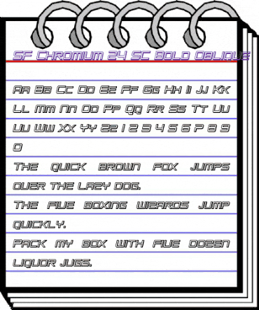 SF Chromium 24 SC Bold Oblique animated font preview