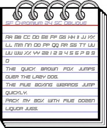 SF Chromium 24 SC Oblique animated font preview