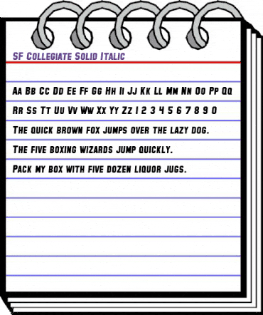 SF Collegiate Solid Italic animated font preview