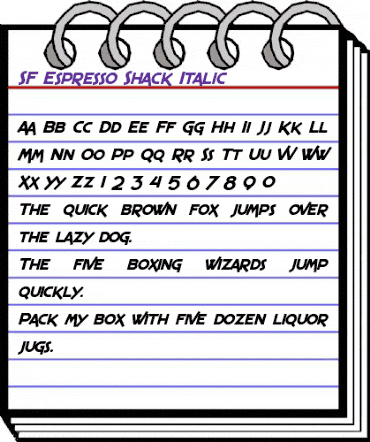 SF Espresso Shack Italic animated font preview SF Espresso Shack Italic animated font preview