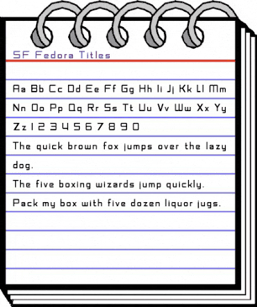 SF Fedora Titles Regular animated font preview
