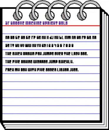 SF Groove Machine Upright Bold animated font preview