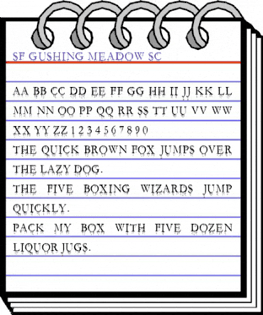 SF Gushing Meadow SC Regular animated font preview