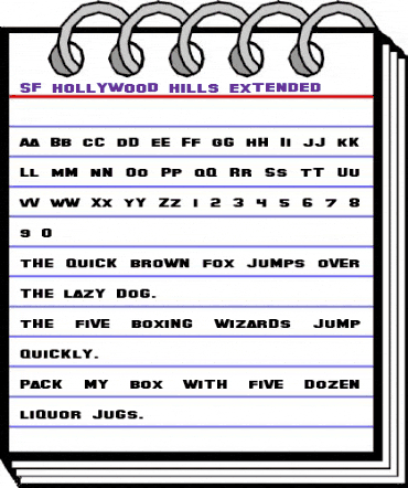 SF Hollywood Hills Extended Regular animated font preview