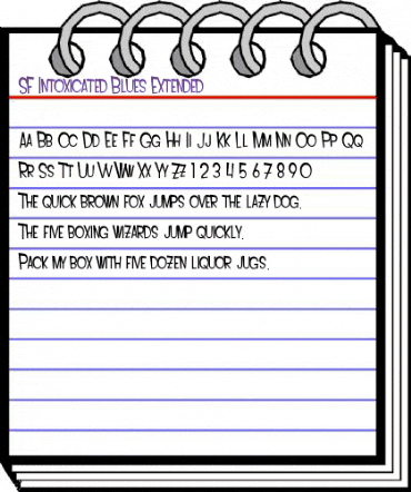 SF Intoxicated Blues Extended Regular animated font preview