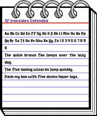 SF Ironsides Extended Regular animated font preview
