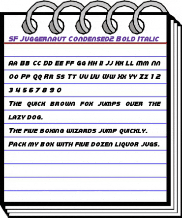 SF Juggernaut Condensed2 Bold Italic animated font preview SF Juggernaut Condensed2 Bold Italic animated font preview