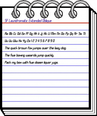 SF Laundromatic Extended Oblique animated font preview SF Laundromatic Extended Oblique animated font preview