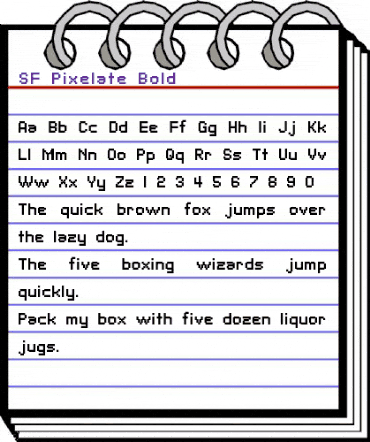 SF Pixelate Bold animated font preview
