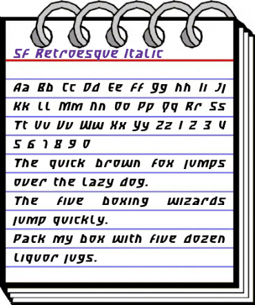 SF Retroesque Italic animated font preview SF Retroesque Italic animated font preview