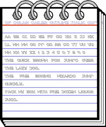 SF Solar Sailer Outline Italic animated font preview