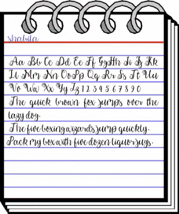 shabila Regular animated font preview