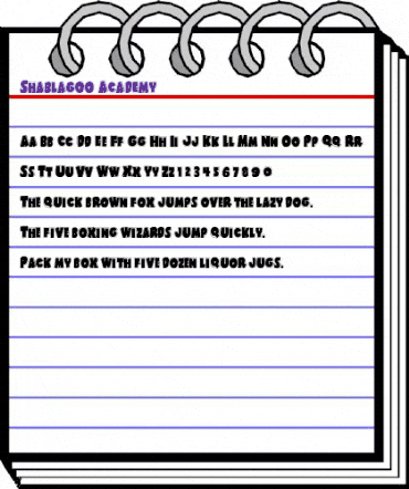 Shablagoo Academy Regular animated font preview