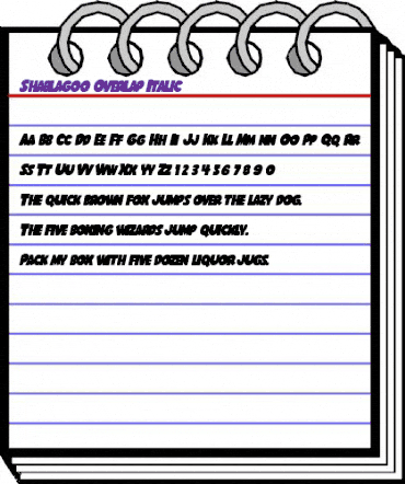 Shablagoo Overlap Italic Italic animated font preview