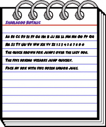 Shablagoo Rotalic Italic animated font preview Shablagoo Rotalic Italic animated font preview