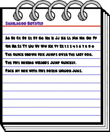 Shablagoo Rotated Regular animated font preview