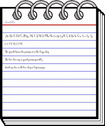 shadella Regular animated font preview