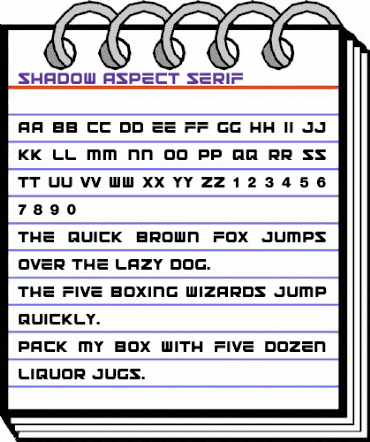 Shadow Aspect Serif Regular animated font preview