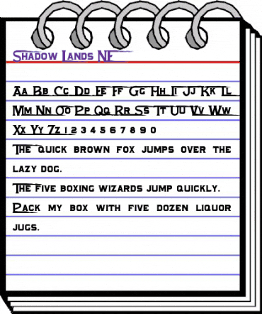 Shadow Lands NF Regular animated font preview
