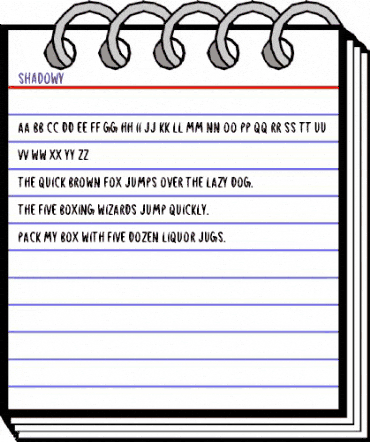 Shadowy Regular animated font preview