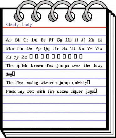 Shady Lady Regular animated font preview