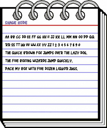 Shagie Hodie Regular animated font preview