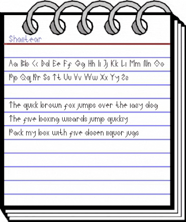 Shalltear Regular animated font preview