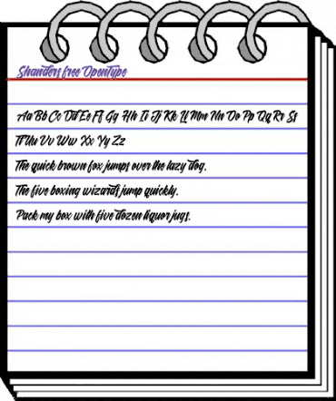 Shanders Free Regular animated font preview