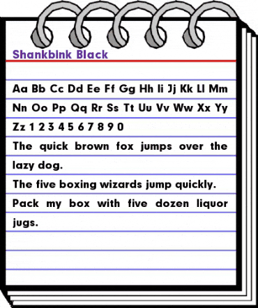 Shankbink Black Regular animated font preview