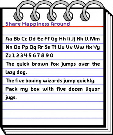 Share Happiness Around Regular animated font preview