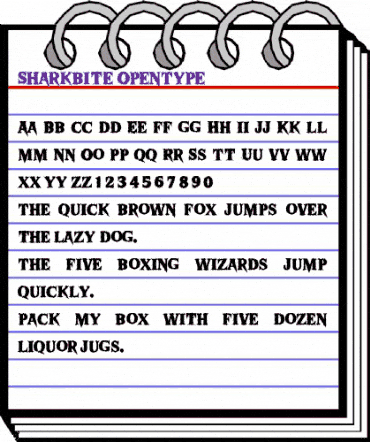 Sharkbite Regular animated font preview
