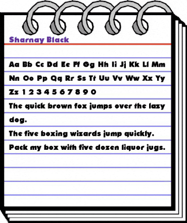 Sharnay Black Regular animated font preview