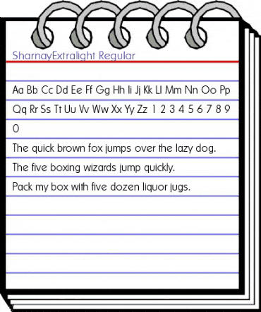 SharnayExtralight Regular animated font preview