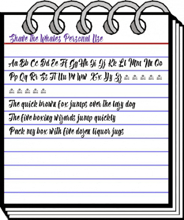 Shave the Whales Personal Use Regular animated font preview