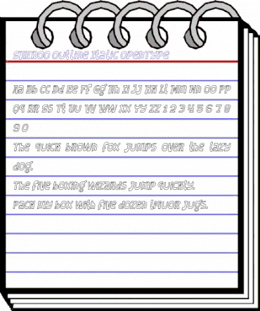 SHEROO Outline Italic animated font preview