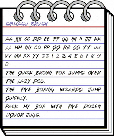 SHIMASU BRUSH Regular animated font preview