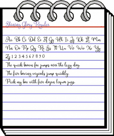 Shining Glory Regular animated font preview