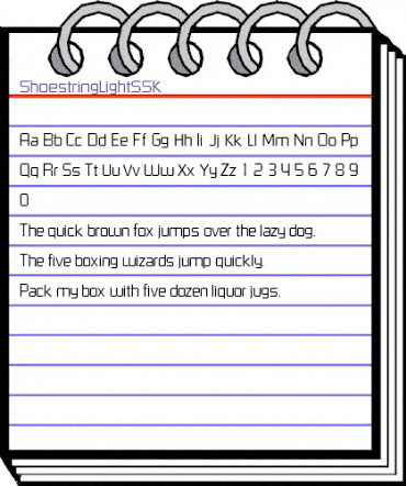 ShoestringLightSSK Regular animated font preview