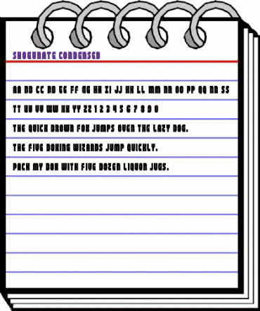 Shogunate Condensed Condensed animated font preview