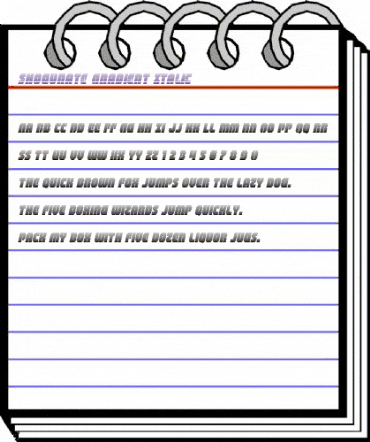 Shogunate Gradient Italic Italic animated font preview