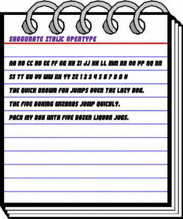 Shogunate Italic Italic animated font preview Shogunate Italic Italic animated font preview